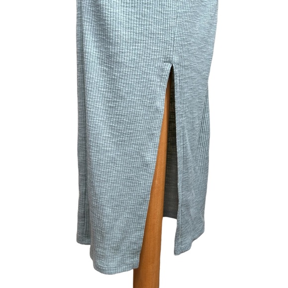 Anthropology Miou Muse Rib-Knit Body-Con Cut-Out Heather Green Maxi Dress XS NWT - Picture 7 of 11